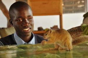 child with squirrel 