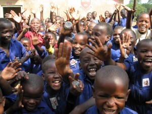 Children from  a local Ugandan community