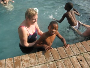 Val working with Musa to encourage him to relax