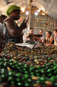 Making beads at the fishing island