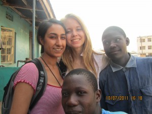 K and Kajsa with some of the children